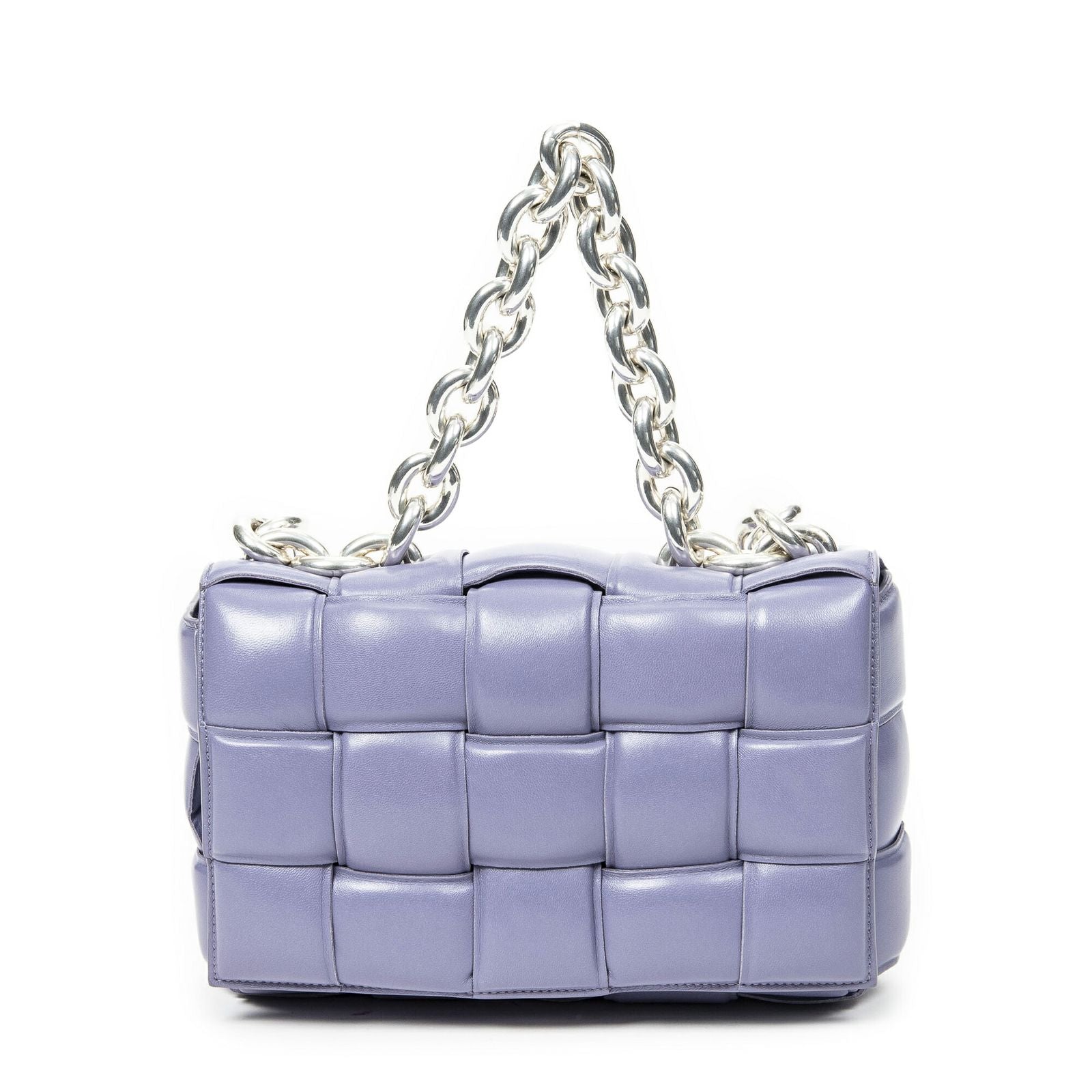 Bottega Venetathe Chain Cassette Lilac Maxi Intrecciato Leather Messenger