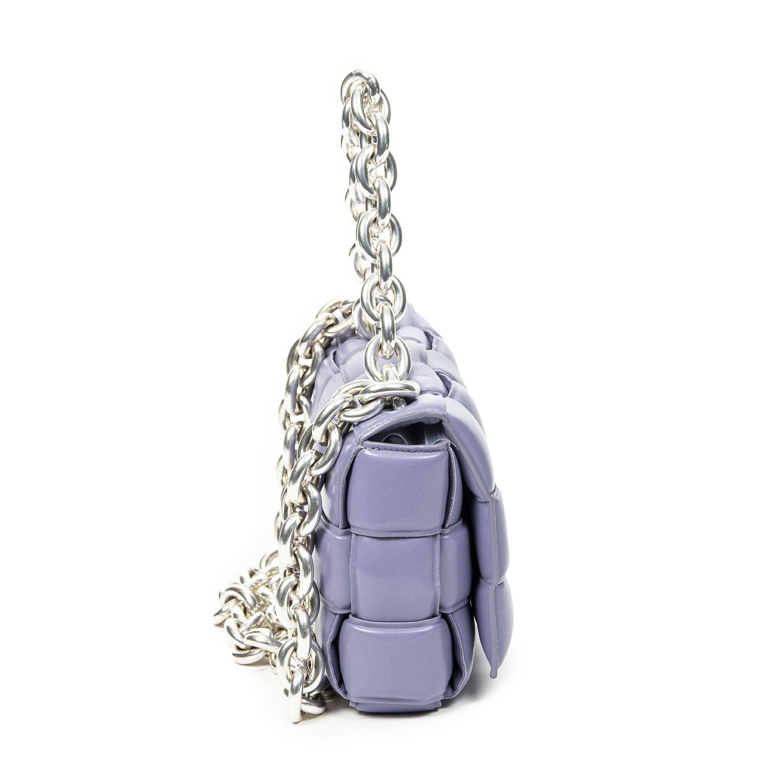 Bottega Venetathe Chain Cassette Lilac Maxi Intrecciato Leather Messenger — view 4