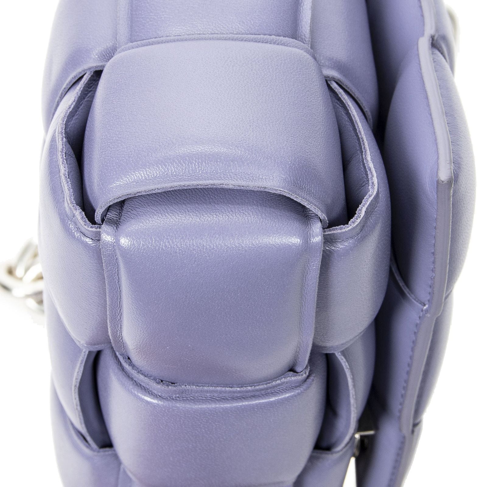 Bottega Venetathe Chain Cassette Lilac Maxi Intrecciato Leather Messenger — view 7