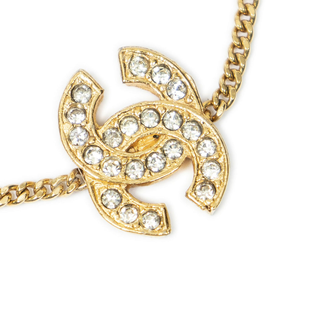 Chanel CC Rhinestone Bracelet Gold Plated — view 3