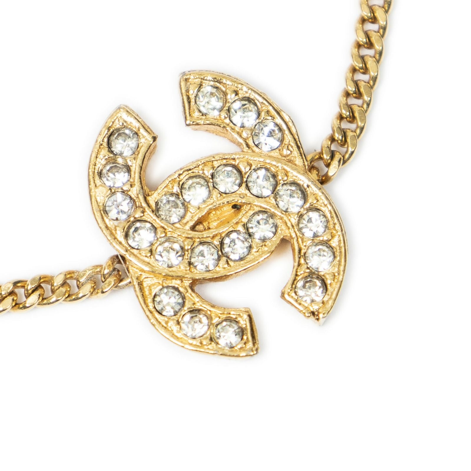Chanel CC Rhinestone Bracelet Gold Plated — view 3