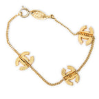Chanel CC Rhinestone Bracelet Gold Plated — view 2