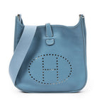 Hermes Evelyne II Blue Jeans Clemence Leather