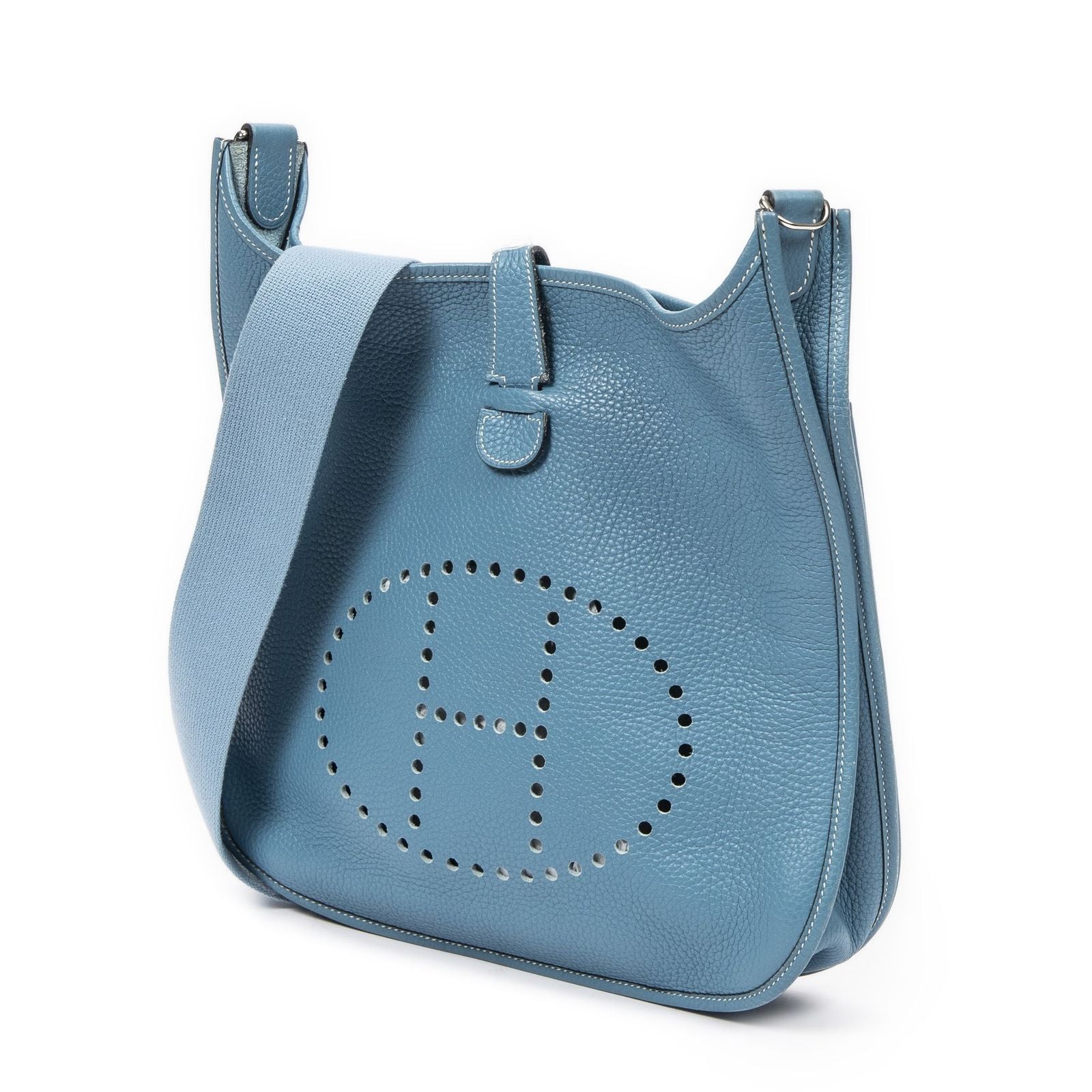 Hermes Evelyne II Blue Jeans Clemence Leather — view 2