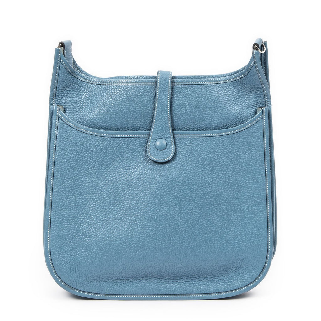 Hermes Evelyne II Blue Jeans Clemence Leather — view 5