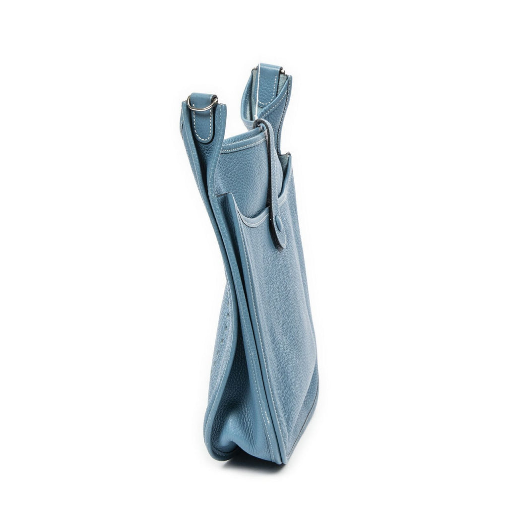 Hermes Evelyne II Blue Jeans Clemence Leather — view 3