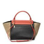 Celine Midi Trapeze Red Beige Black Calfskin Leather Messenger — view 5