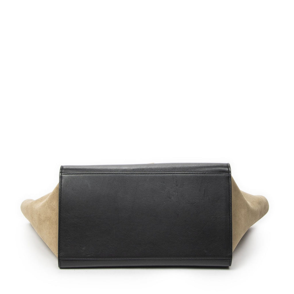Celine Midi Trapeze Red Beige Black Calfskin Leather Messenger — view 6