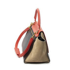 Celine Midi Trapeze Red Beige Black Calfskin Leather Messenger — view 4