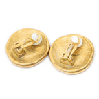 Chanel CC Logo Round Clip Type Earrings Gold Plated — view 2