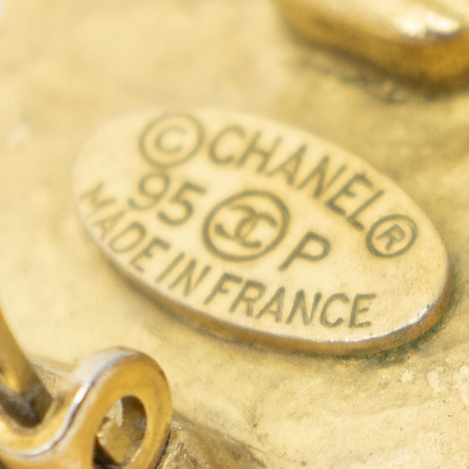 Chanel CC Logo Round Clip Type Earrings Gold Plated — view 3