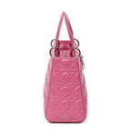 Dior Lady Dior Zip Pink Kanji Lambskin Leather Handbag — view 4