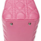 Dior Lady Dior Zip Pink Kanji Lambskin Leather Handbag — view 7