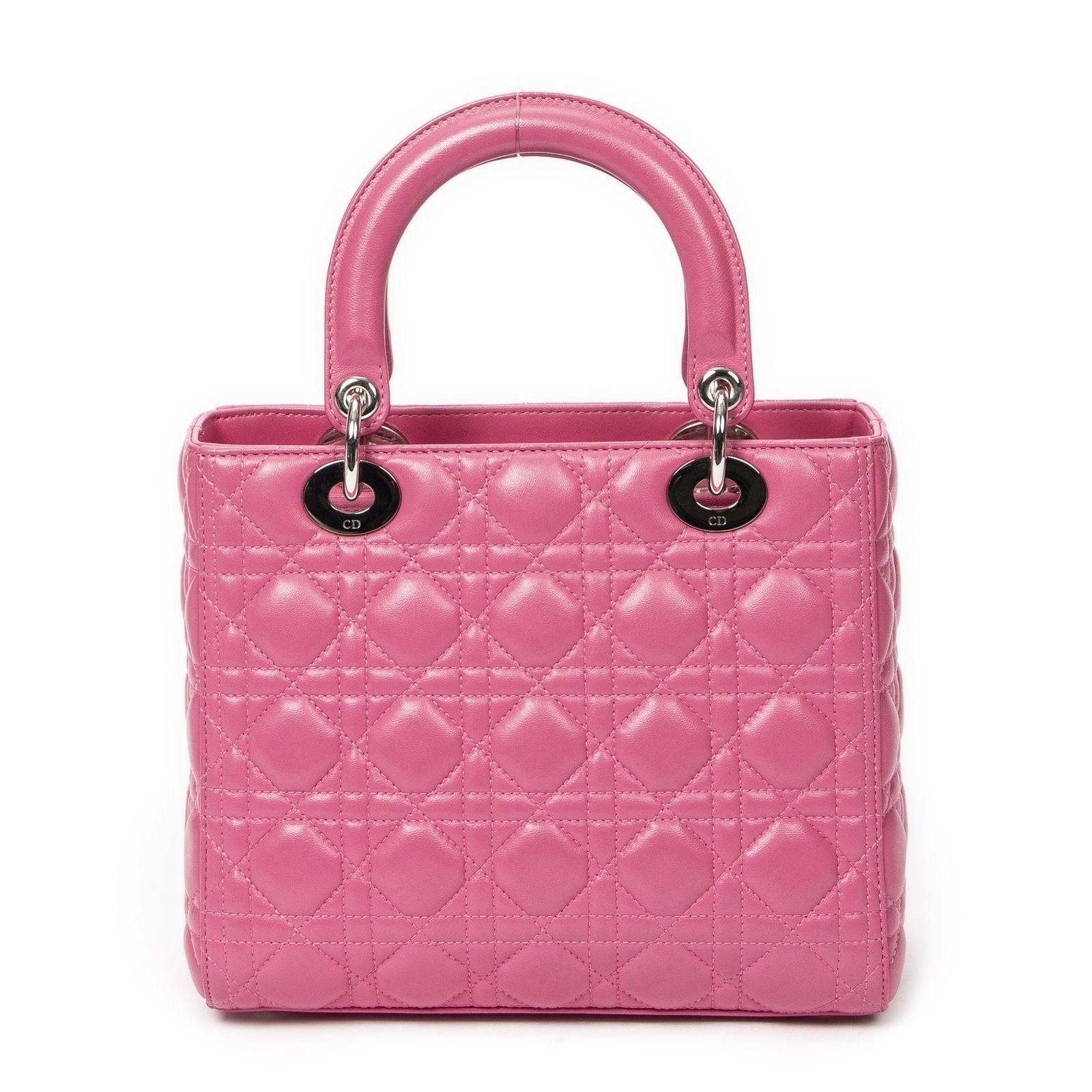 Dior Lady Dior Zip Pink Kanji Lambskin Leather Handbag — view 5
