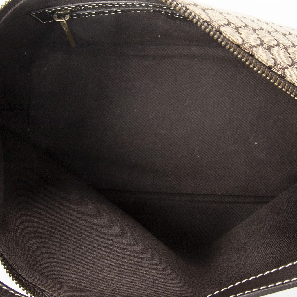 Celine Vintage Mini Zip Hobo Beige Macadam Canvas — view 9