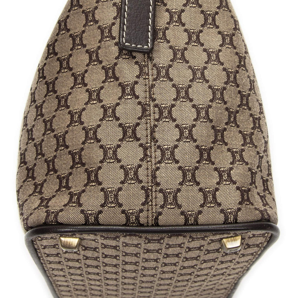 Celine Vintage Mini Zip Hobo Beige Macadam Canvas — view 8