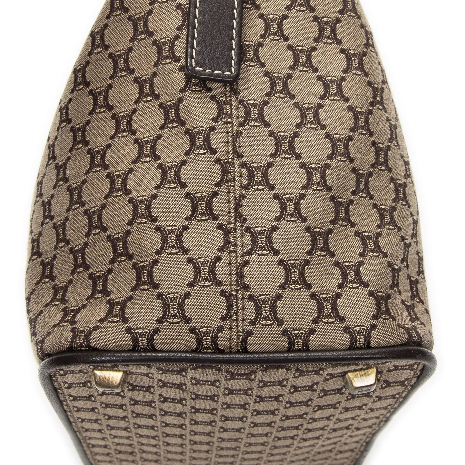 Celine Vintage Mini Zip Hobo Beige Macadam Canvas — view 8