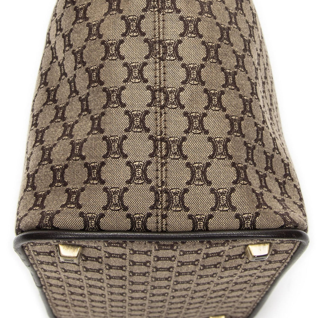 Celine Vintage Mini Zip Hobo Beige Macadam Canvas — view 7