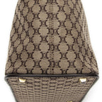 Celine Vintage Mini Zip Hobo Beige Macadam Canvas — view 7