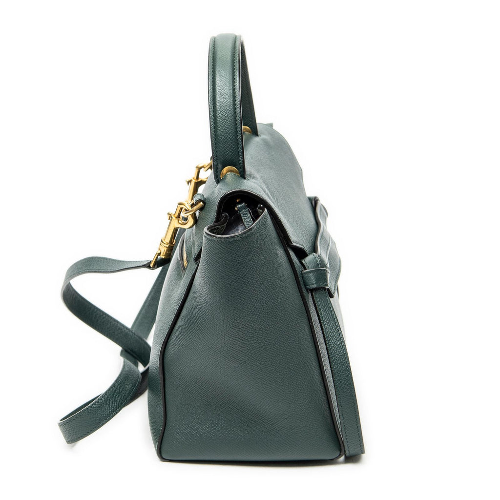 Celine Micro Belt Bag Green Gray Calfskin Leather — view 4