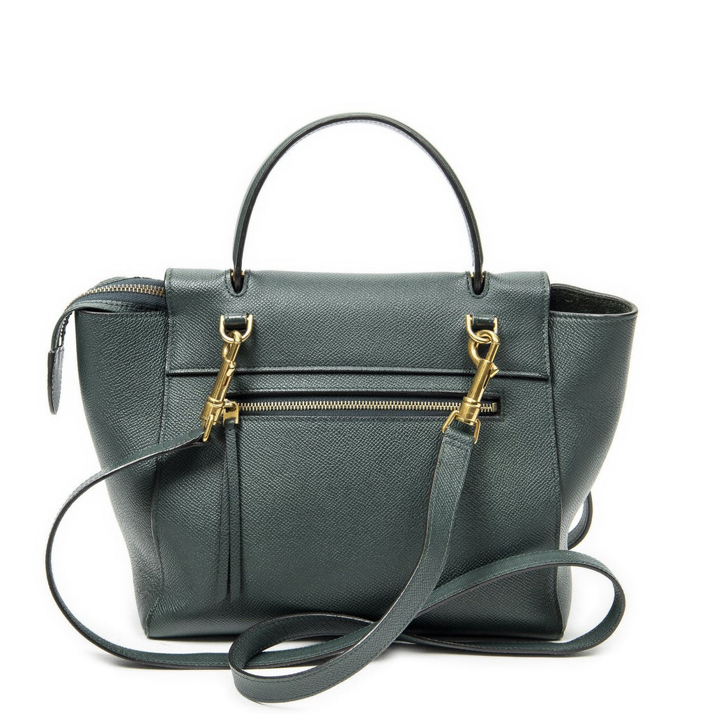 Celine Micro Belt Bag Green Gray Calfskin Leather — view 5