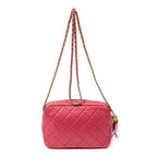 Chanel CC Logo Fringe Chain Shoulder Fuchsia Pink Quilted Lambskin Leather — view 5