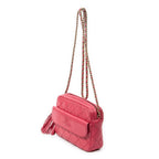 Chanel CC Logo Fringe Chain Shoulder Fuchsia Pink Quilted Lambskin Leather — view 2