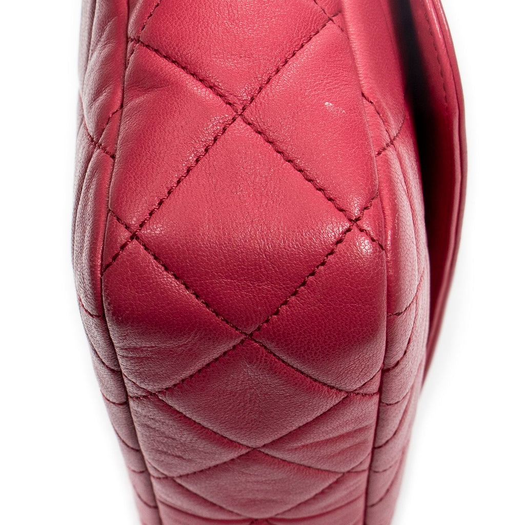 Chanel CC Logo Fringe Chain Shoulder Fuchsia Pink Quilted Lambskin Leather — view 8