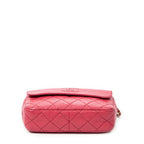 Chanel CC Logo Fringe Chain Shoulder Fuchsia Pink Quilted Lambskin Leather — view 6