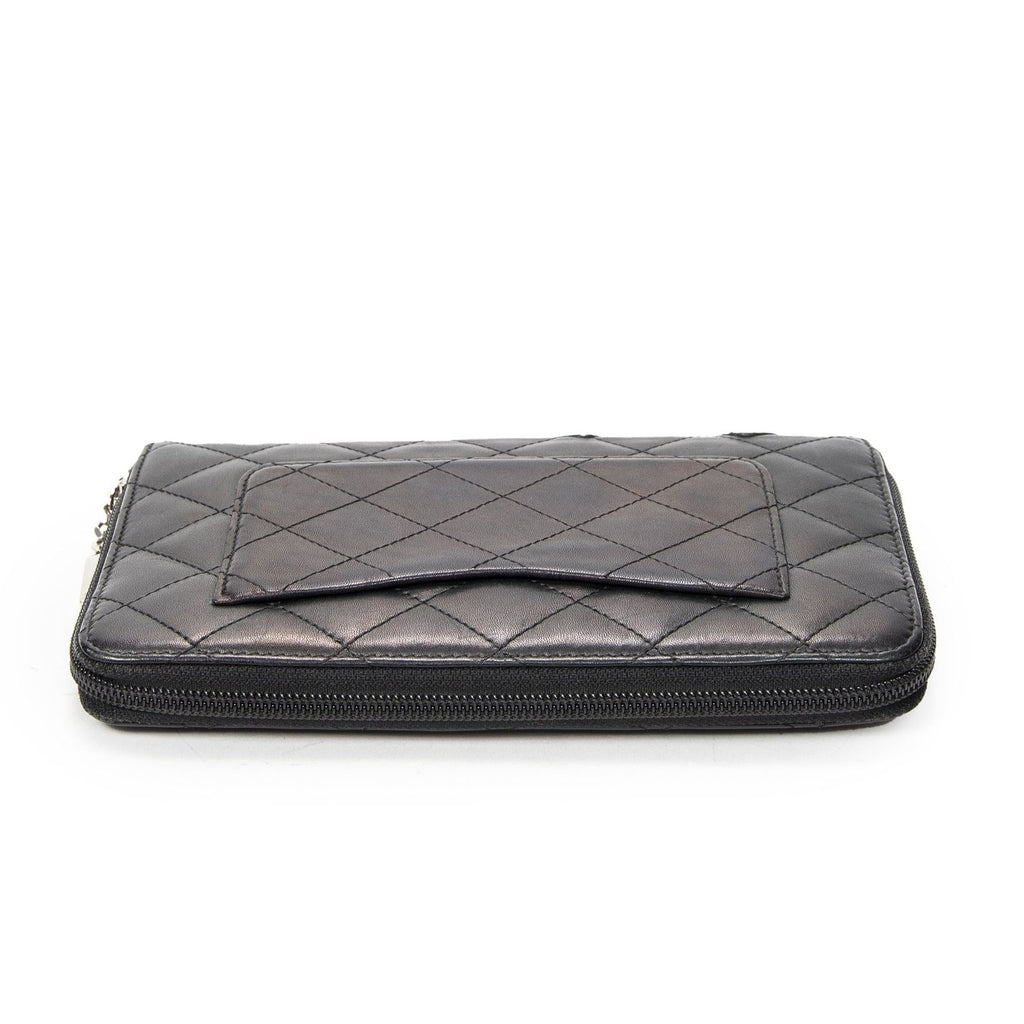 Chanel Cambon Ligne Organizer Wallet Black Quilted Lambskin Leather — view 3