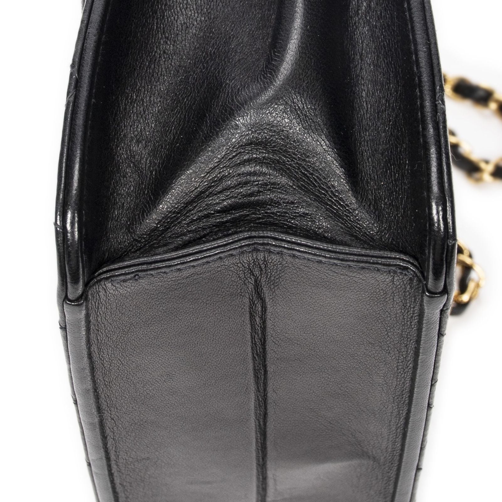 Chanel Vintage Pushlock Straight Flap Black Quilted Lambskin Leather — view 7