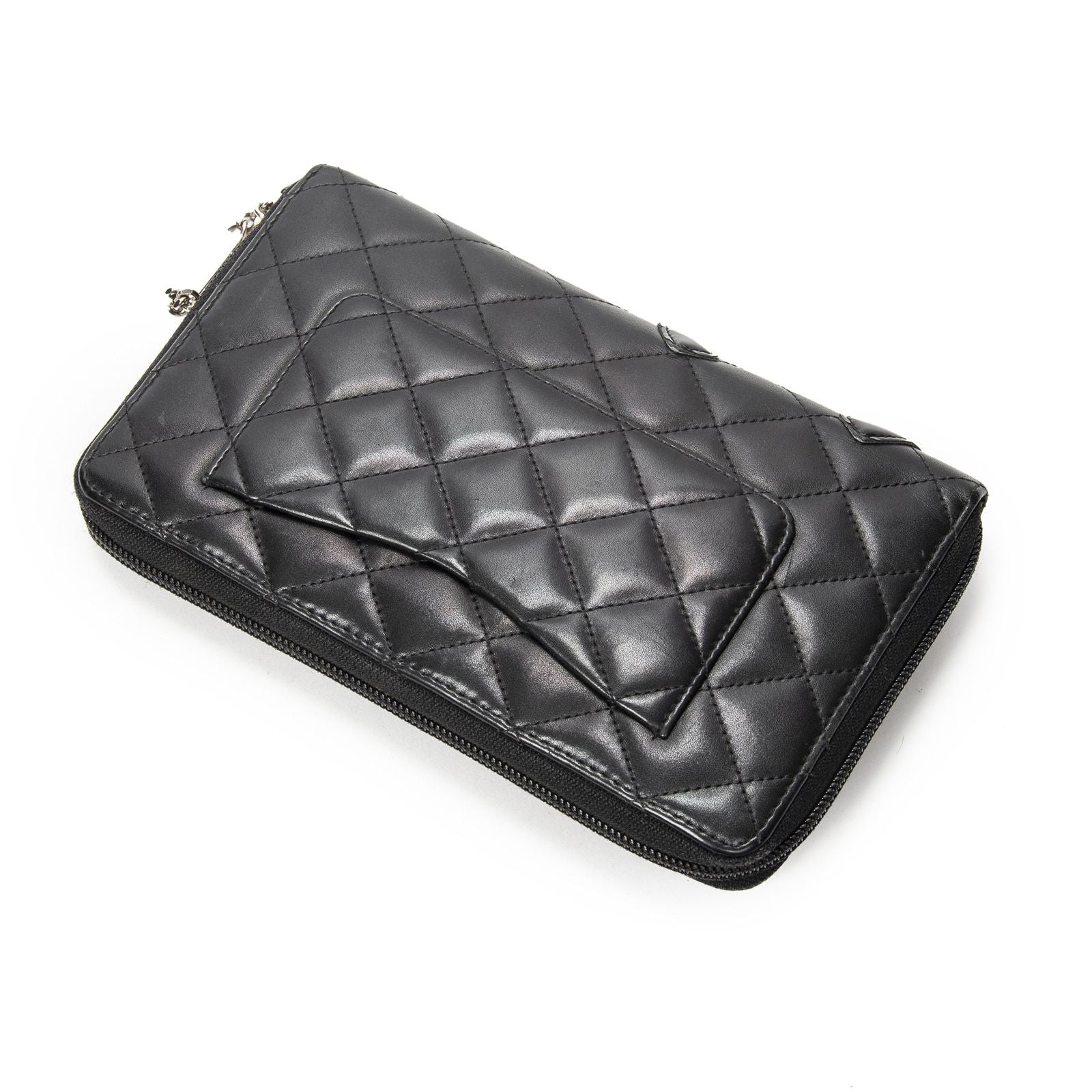 Chanel Cambon Ligne Organizer Wallet Black Quilted Lambskin Leather — view 2