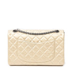 Chanel Large 2.55 Laish Gold Quilted Distressed Caviar Leather Handbag — view 5