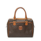 Celine Vintage Boston Brown Macadam Canvas Shoulder