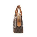 Celine Vintage Boston Brown Macadam Canvas Shoulder — view 3