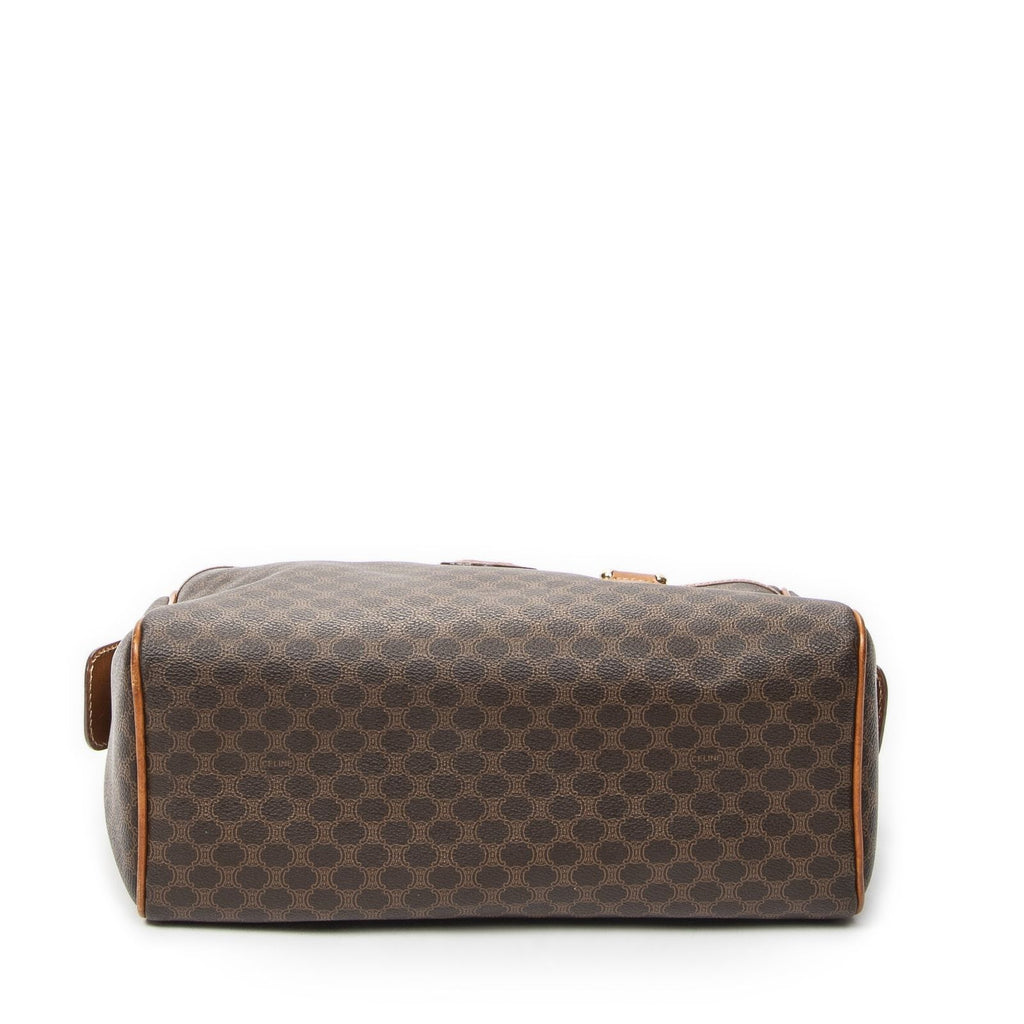 Celine Vintage Boston Brown Macadam Canvas Shoulder — view 6