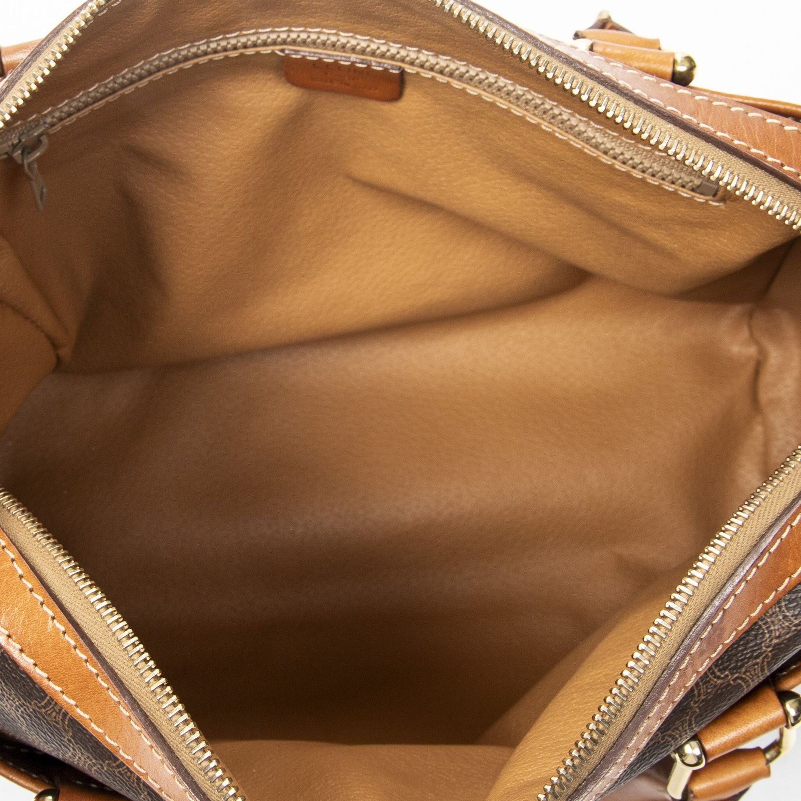 Celine Vintage Boston Brown Macadam Canvas Shoulder — view 9
