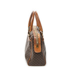 Celine Vintage Boston Brown Macadam Canvas Shoulder — view 4