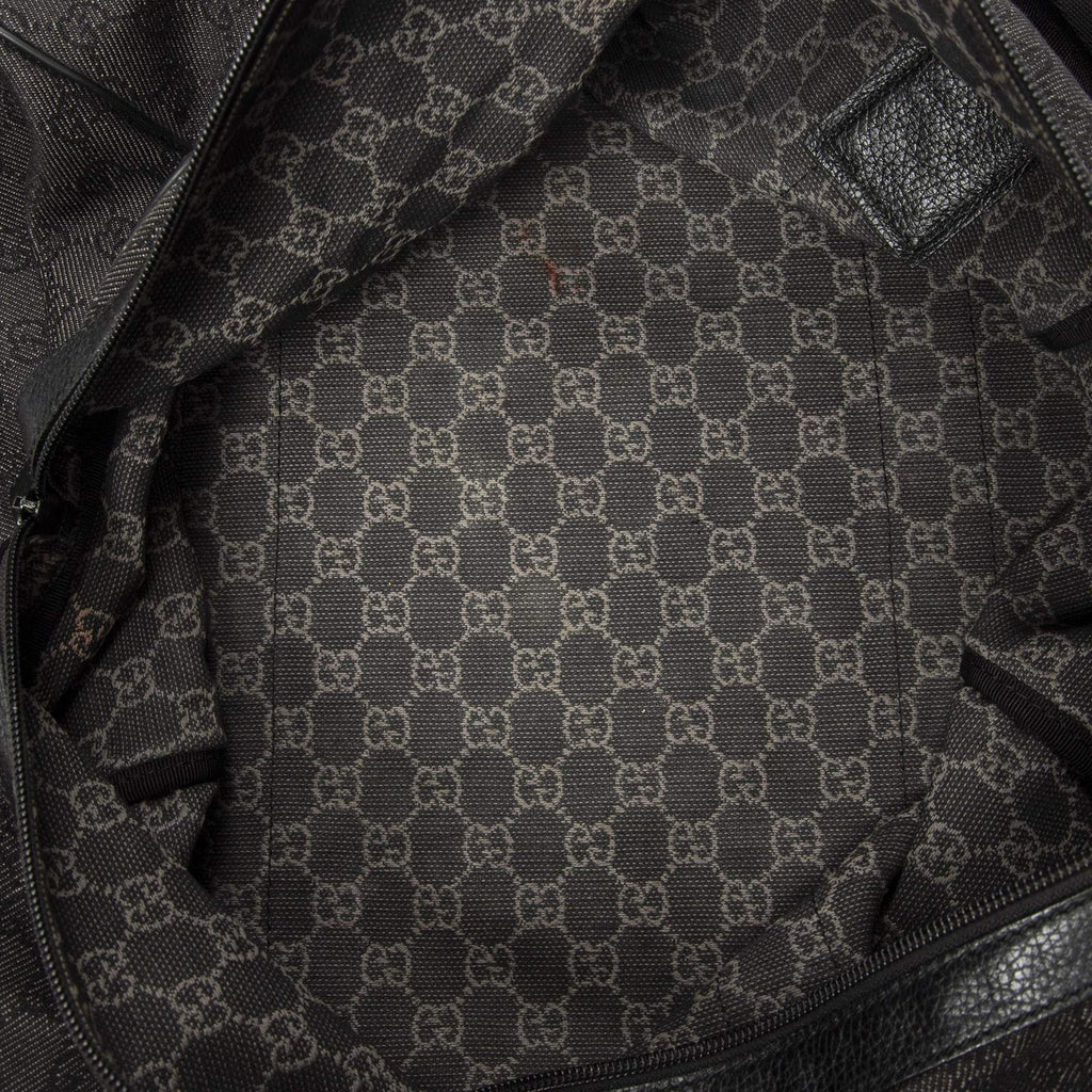 Gucci Large Duffle Black GG Denim Canvas — view 9