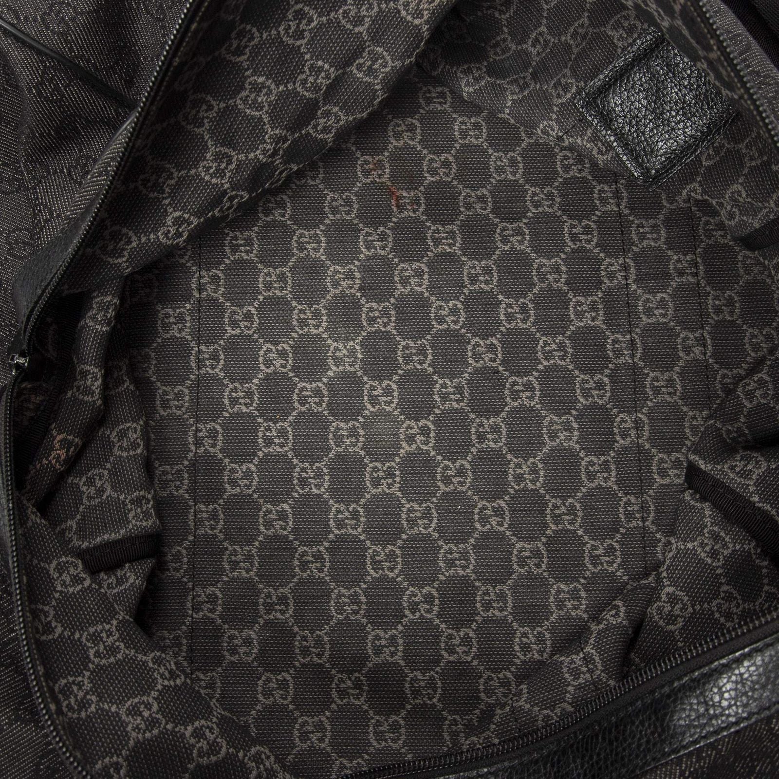 Gucci Large Duffle Black GG Denim Canvas — view 9