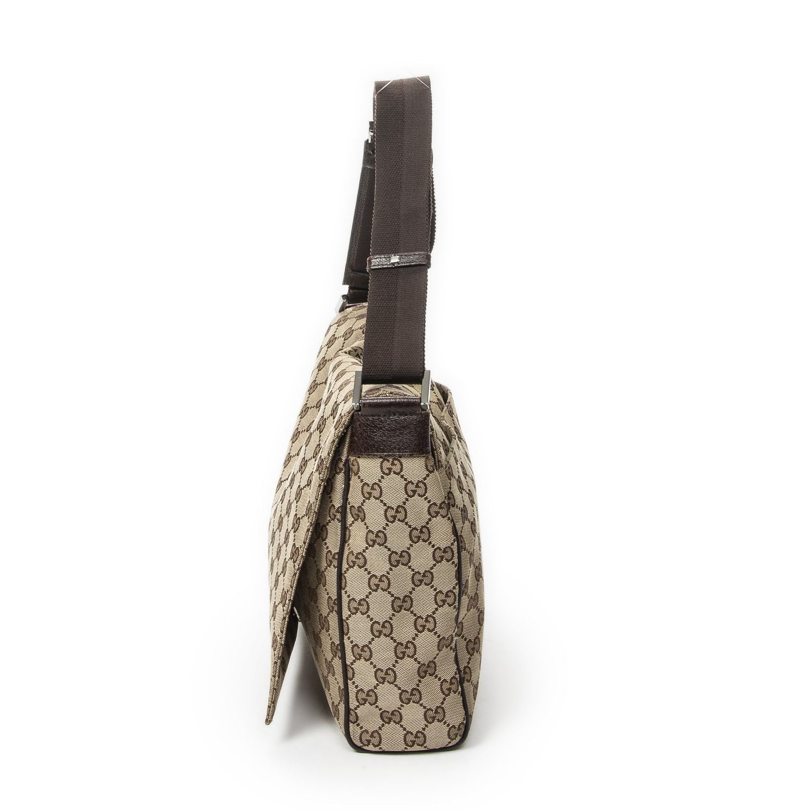Gucci Flap Messenger Beige Brown GG Canvas — view 3