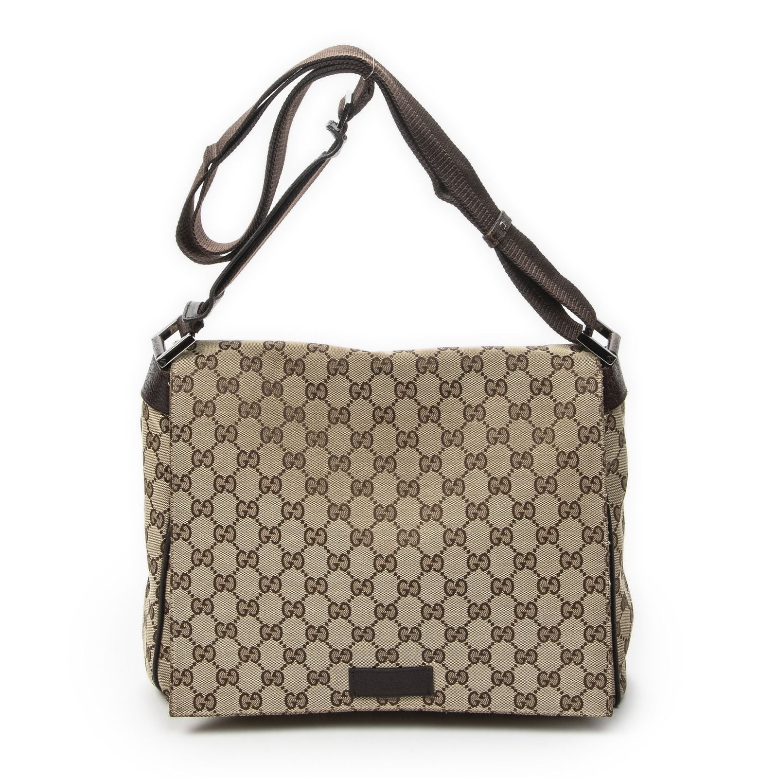 Gucci Flap Messenger Beige Brown GG Canvas