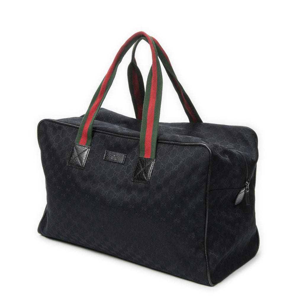 Gucci Web Carry on Duffle Black GG Canvas — view 2