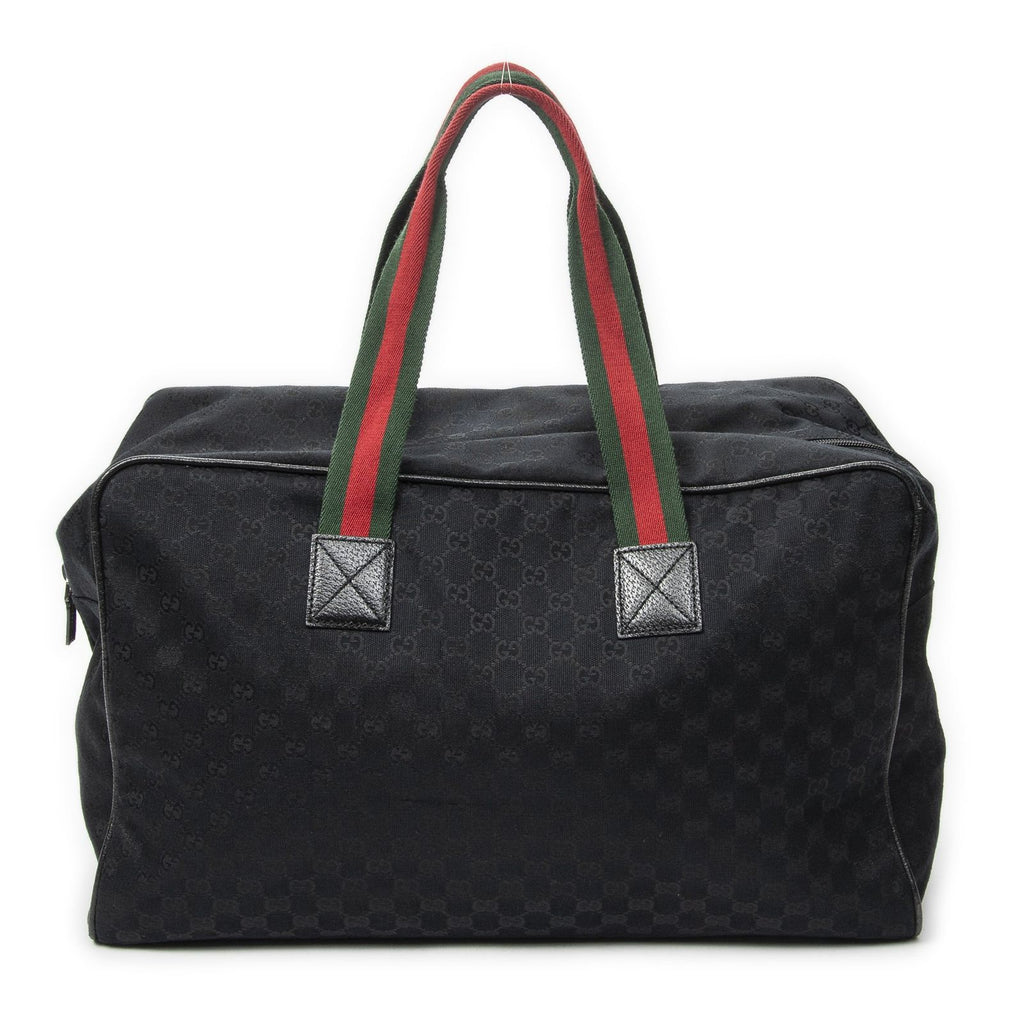 Gucci Web Carry on Duffle Black GG Canvas — view 5