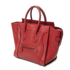 Celine Mini Luggage Red Calfskin Leather — view 2