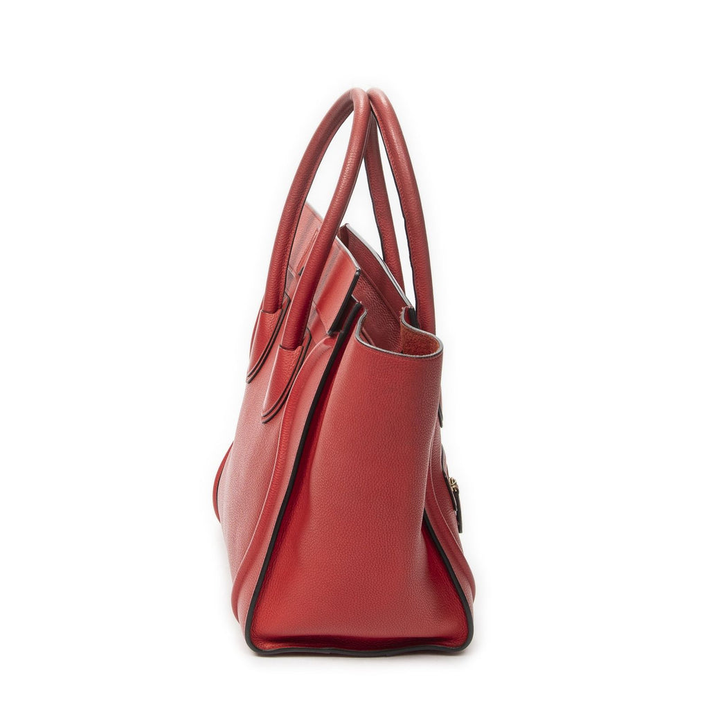 Celine Mini Luggage Red Calfskin Leather — view 4
