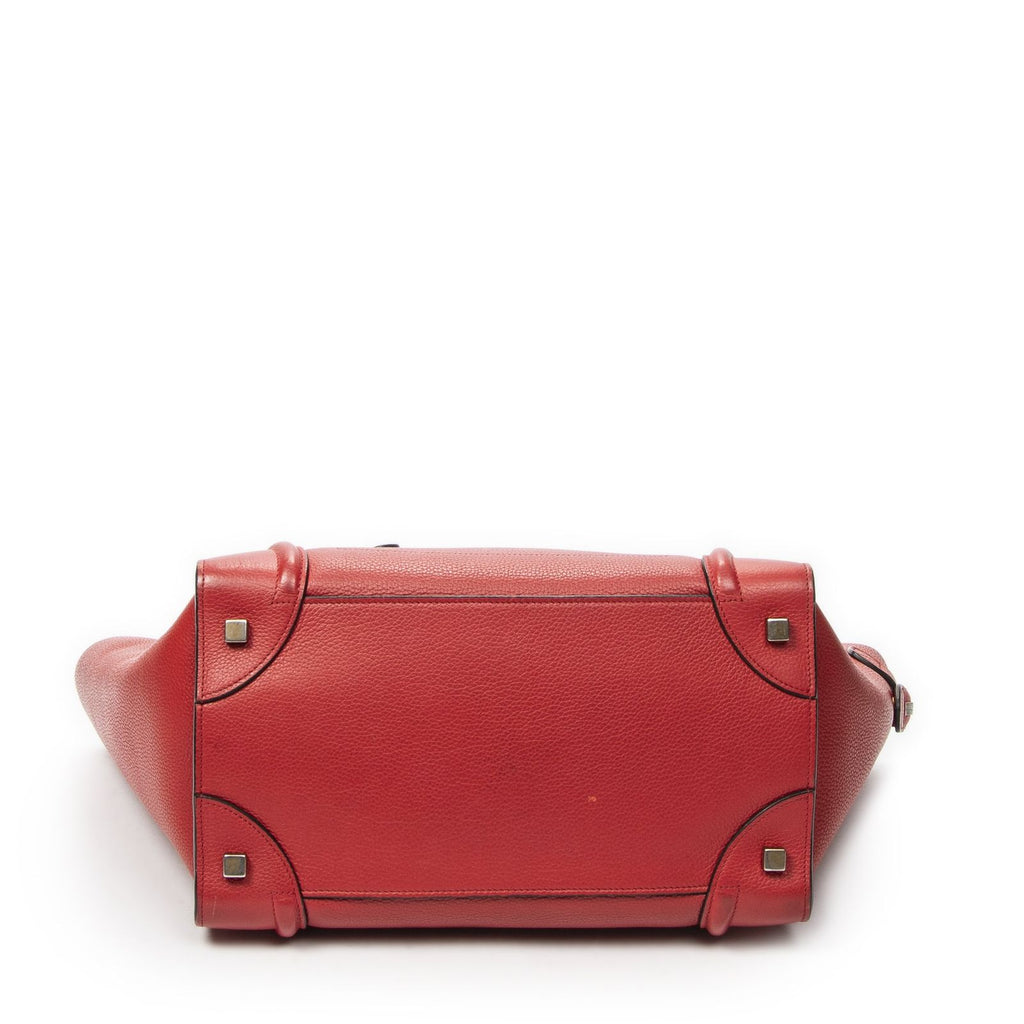 Celine Mini Luggage Red Calfskin Leather — view 6