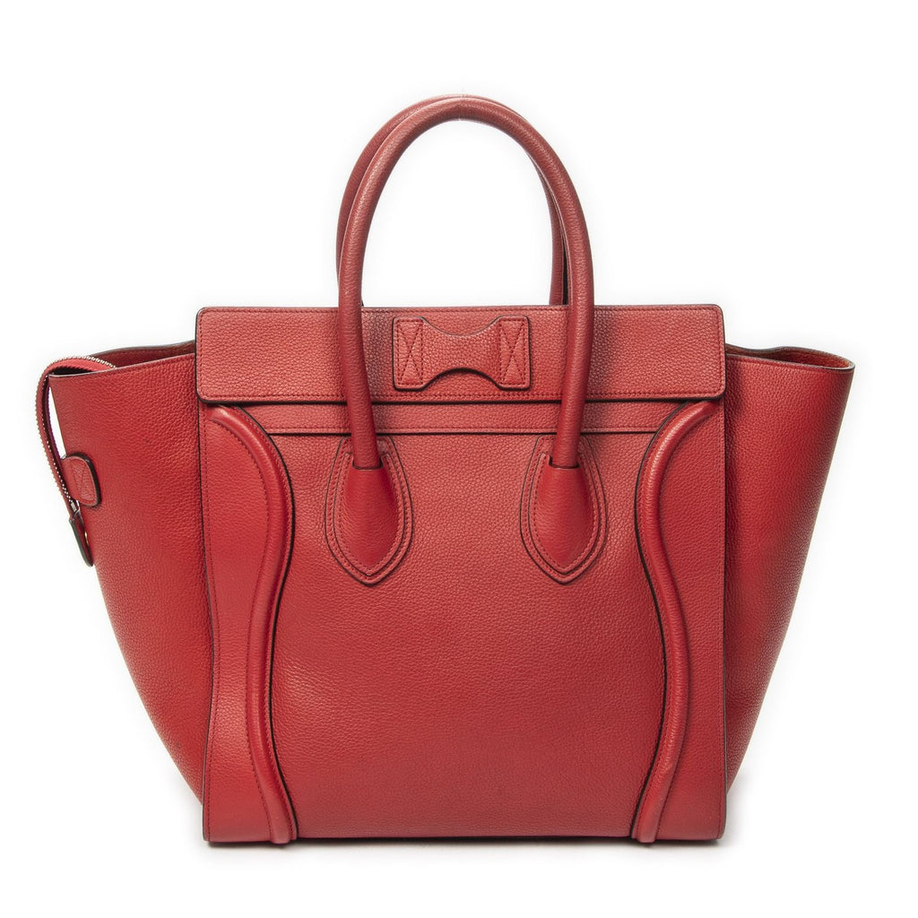Celine Mini Luggage Red Calfskin Leather — view 5