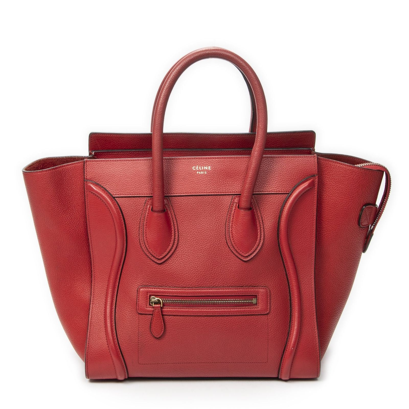 Celine Mini Luggage Red Calfskin Leather