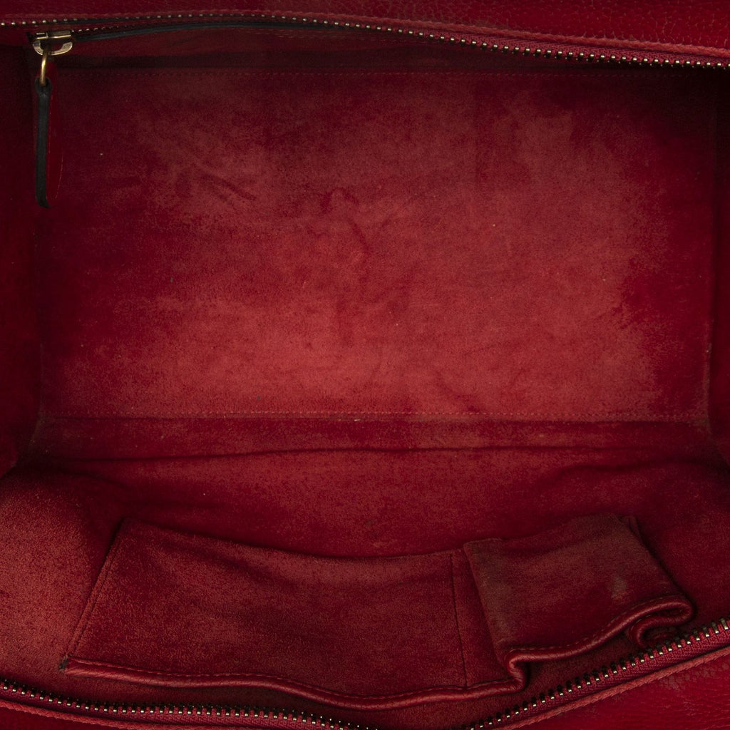 Celine Mini Luggage Red Calfskin Leather — view 9